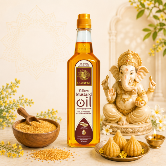 Lusha Cold-Pressed Mustard Oil – Pure, Authentic, and Heart-Healthy Cooking Oil