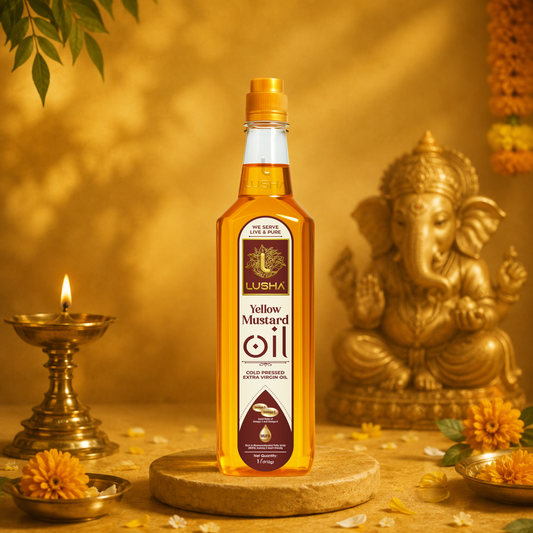Lusha Cold-Pressed Mustard Oil – Pure, Authentic, and Heart-Healthy Cooking Oil