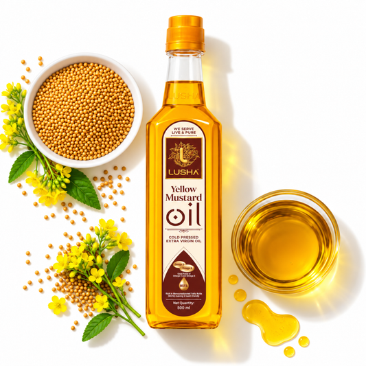Lusha Cold-Pressed Mustard Oil – Pure, Authentic, and Heart-Healthy Cooking Oil