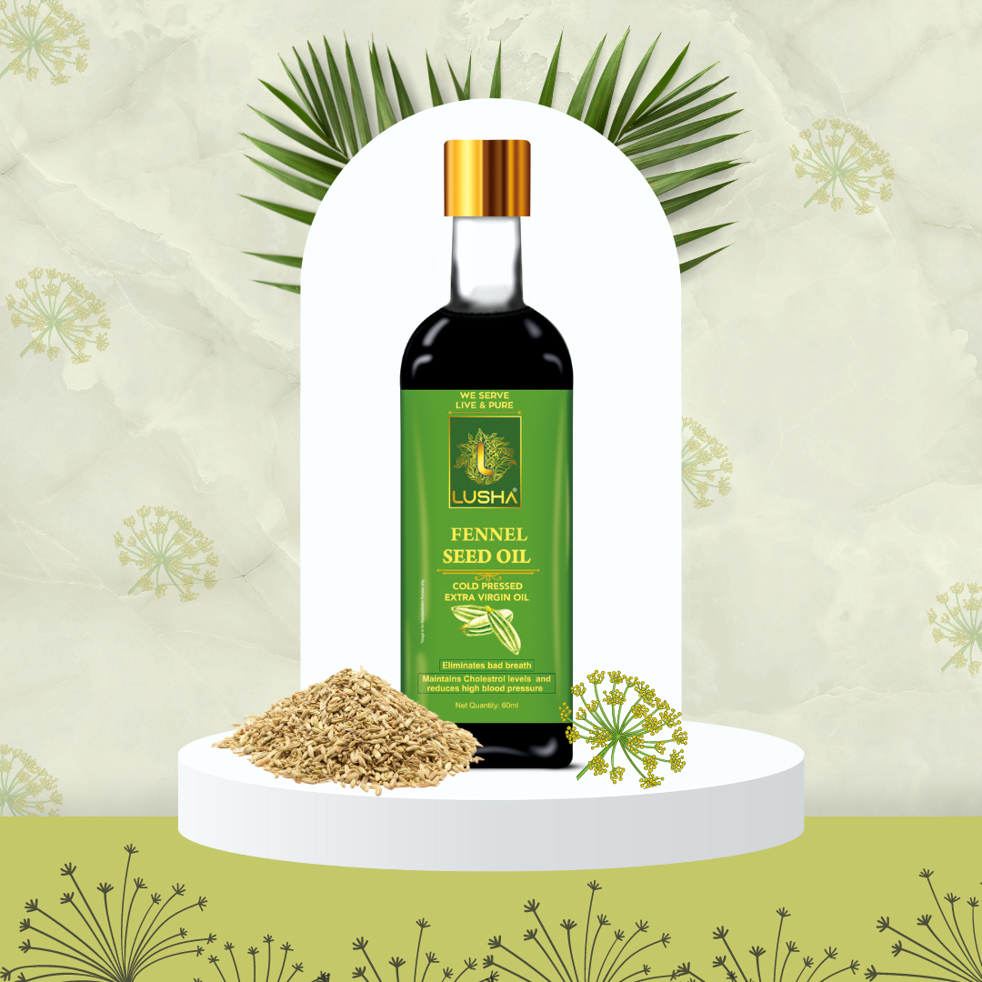 Lusha Cold-Pressed Fennel Seed Oil: Ease Constipation. Enhance Digestion. Naturally.