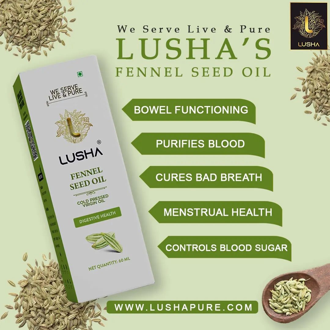 Lusha Cold-Pressed Fennel Seed Oil: Ease Constipation. Enhance Digestion. Naturally.