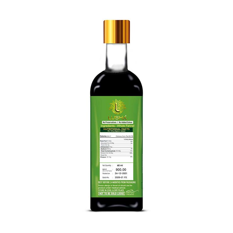 Lusha Cold-Pressed Fennel Seed Oil: Ease Constipation. Enhance Digestion. Naturally.
