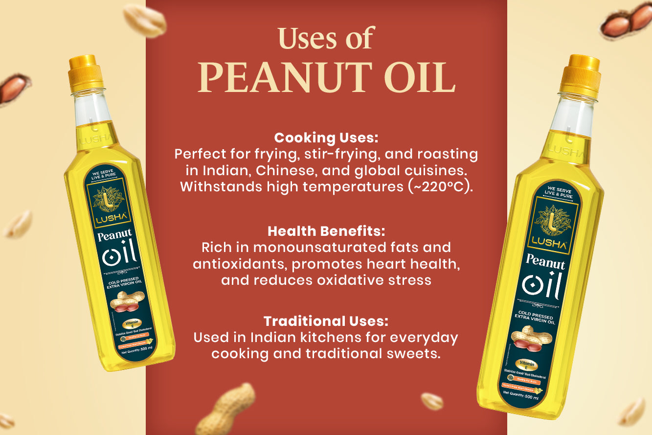 Lusha Cold-Pressed Peanut Oil – Pure, Nutritious, and Traditionally Extracted uses image