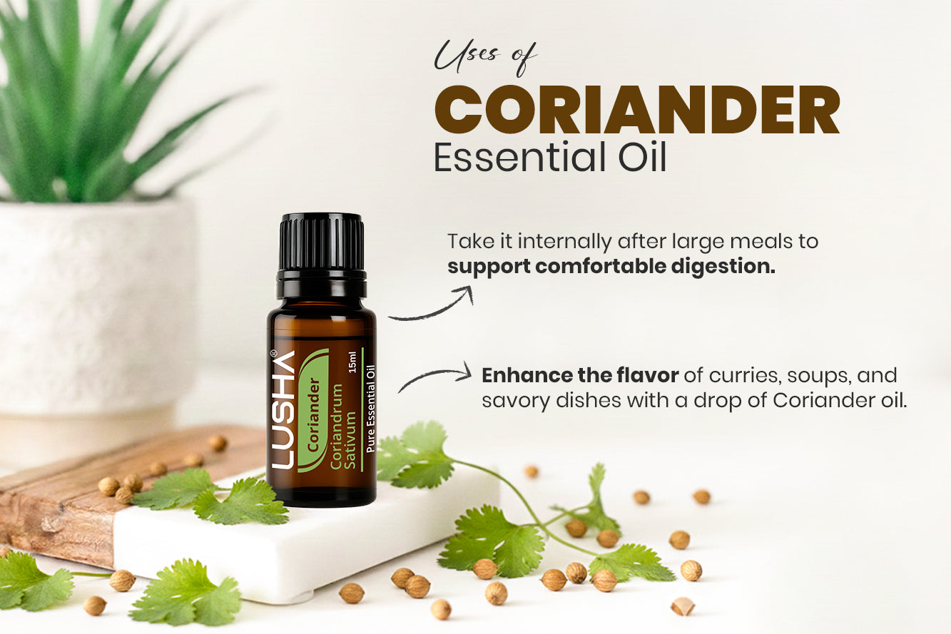 Coriander Essential Oil uses image