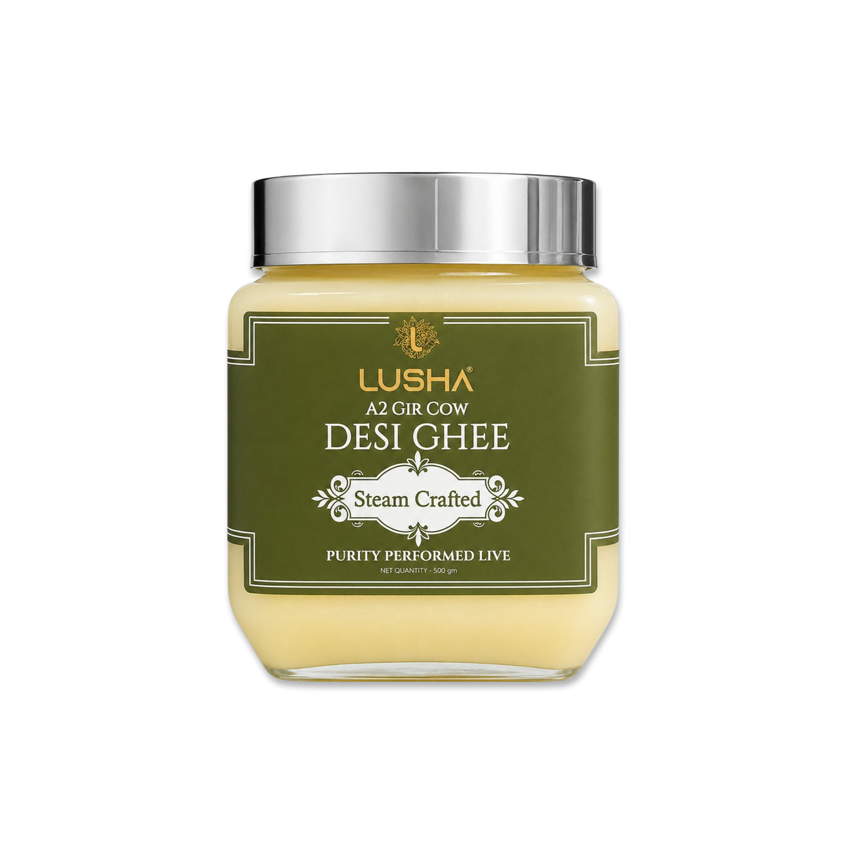 LUSHA A2 Gir Cow Desi Ghee  (Steam Crafted. Bilona Churned. Made Live)