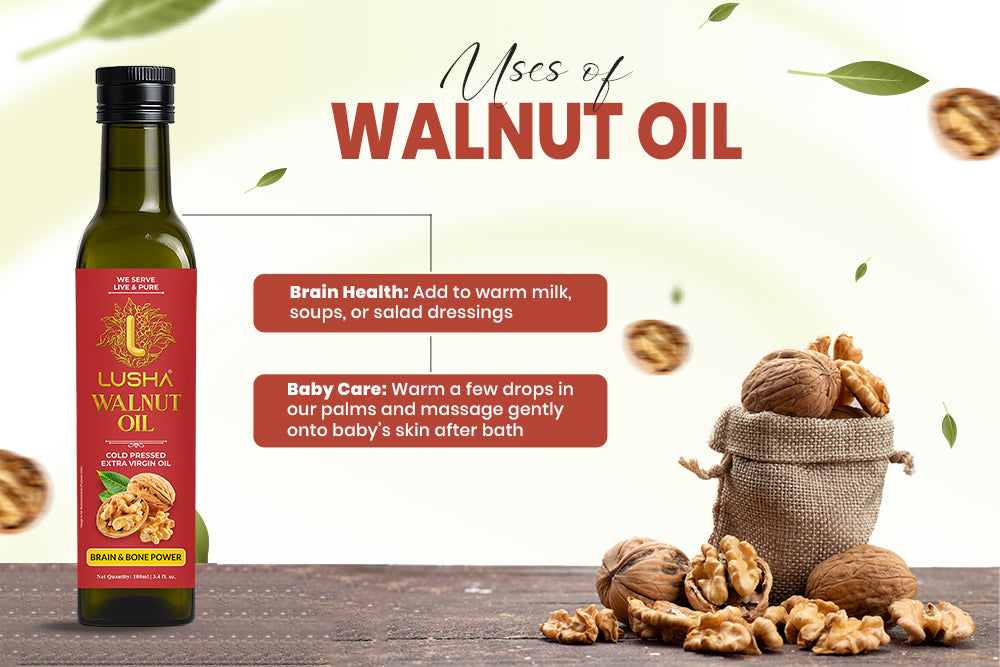 Cold Pressed Walnut Oil (Brain Bloom) uses image