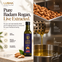 Lusha Pure Badam Rogan Oil — Cold-Pressed Almond Oil for Skin, Face & Body