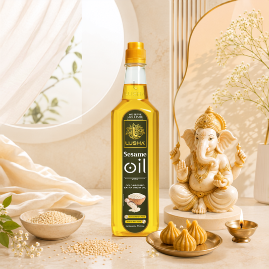 Lusha Cold-Pressed Sesame Oil – Nutritious, Aromatic, and Healthy Cooking Oil