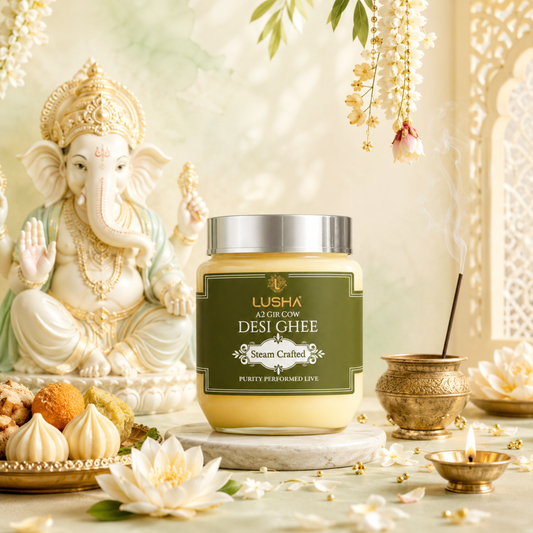 LUSHA A2 Gir Cow Desi Ghee  (Steam Crafted. Bilona Churned. Made Live)