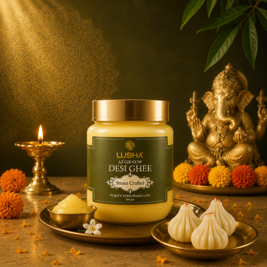 LUSHA A2 Gir Cow Desi Ghee  (Steam Crafted. Bilona Churned. Made Live)