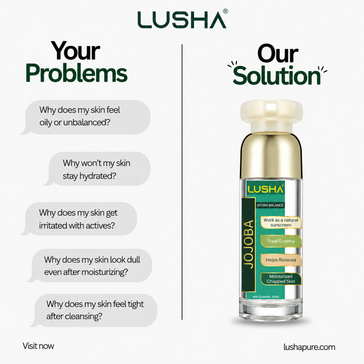Jojoba Oil - Skin Balance & Sebum Control Oil                                                                                                         (ideal for oily, acne-prone & combination skin)