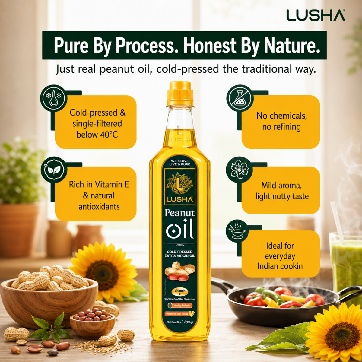 Lusha Cold-Pressed Peanut Oil – Pure, Nutritious, and Traditionally Extracted