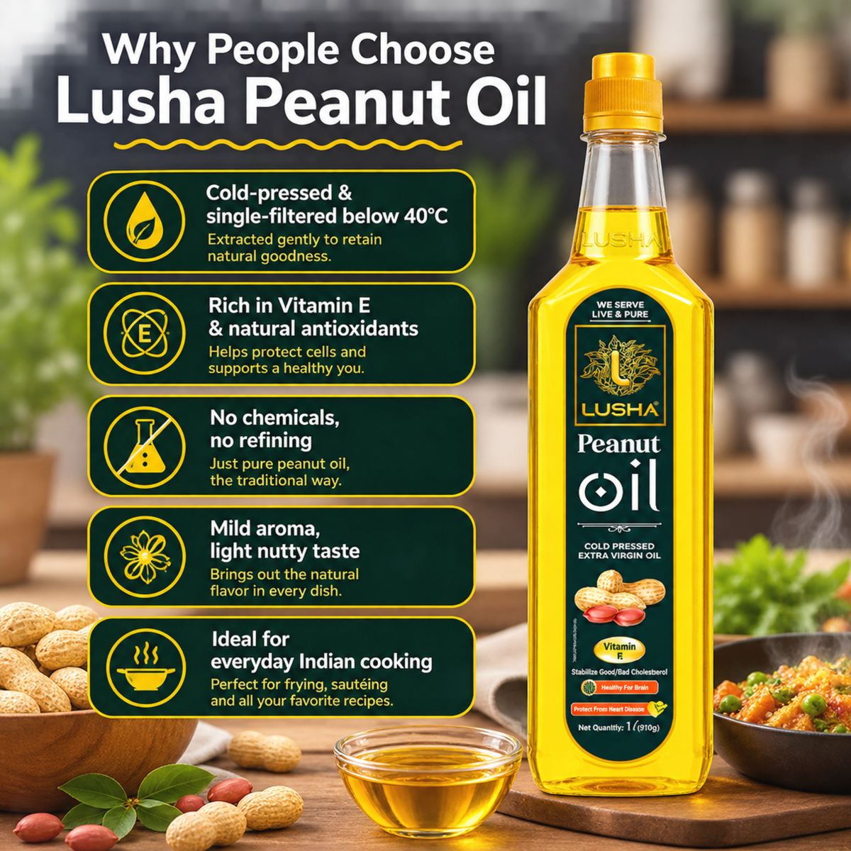 Lusha Cold-Pressed Peanut Oil – Pure, Nutritious, and Traditionally Extracted