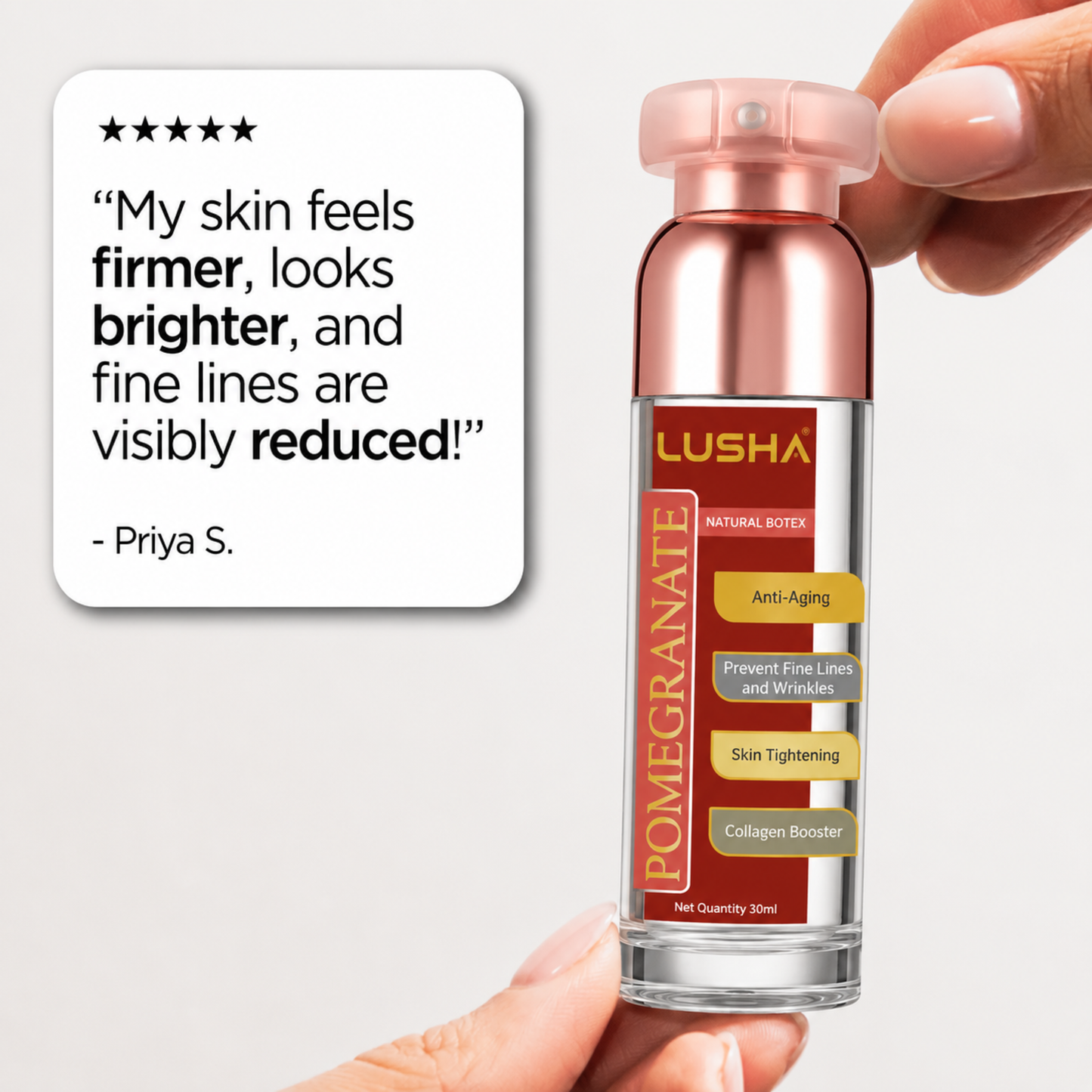 POMEGRANATE SEED OIL — Natural Botox Effect · Lift & Cell Renewal Oil (supports elasticity, firmness & youthful skin renewal)