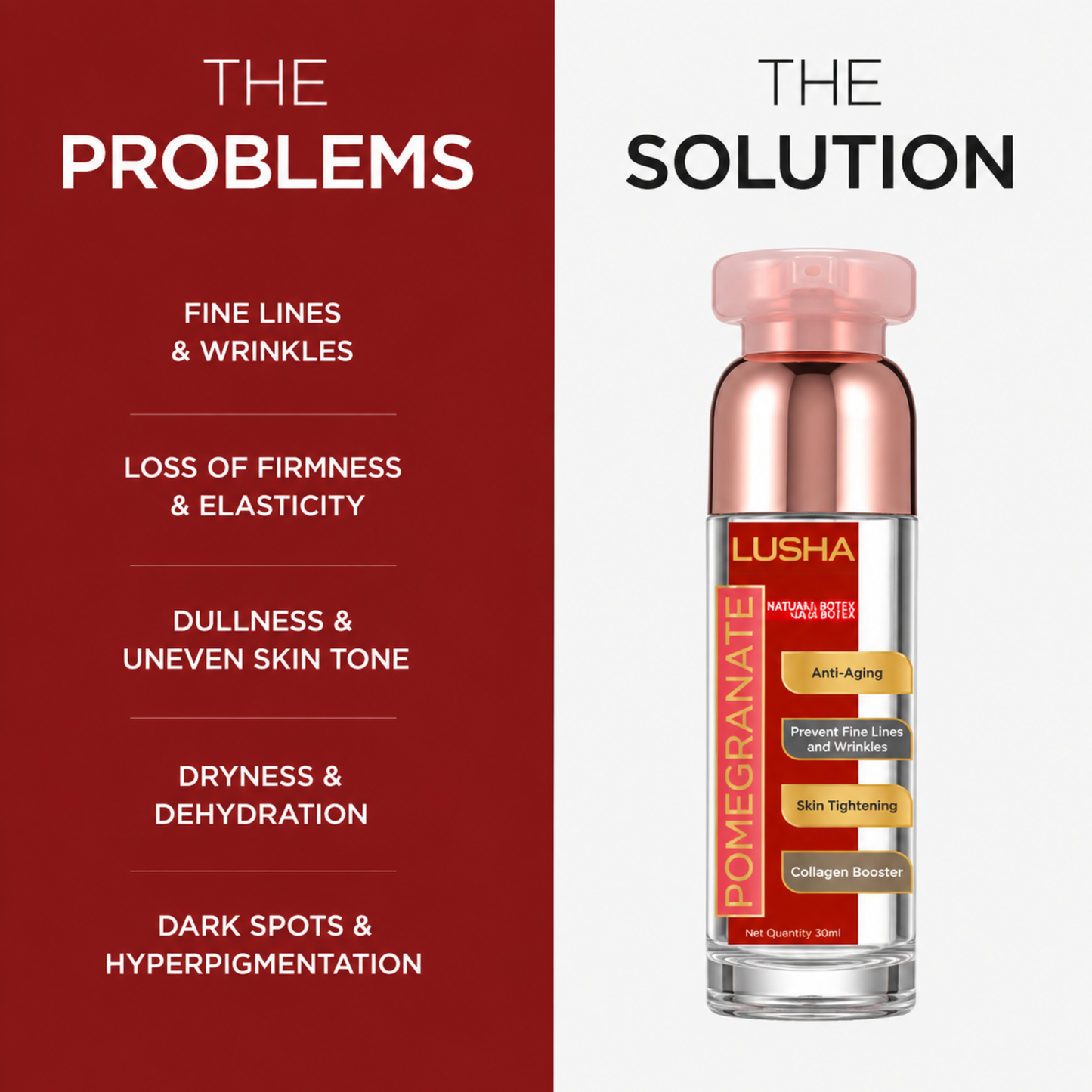 POMEGRANATE SEED OIL — Natural Botox Effect · Lift & Cell Renewal Oil (supports elasticity, firmness & youthful skin renewal)