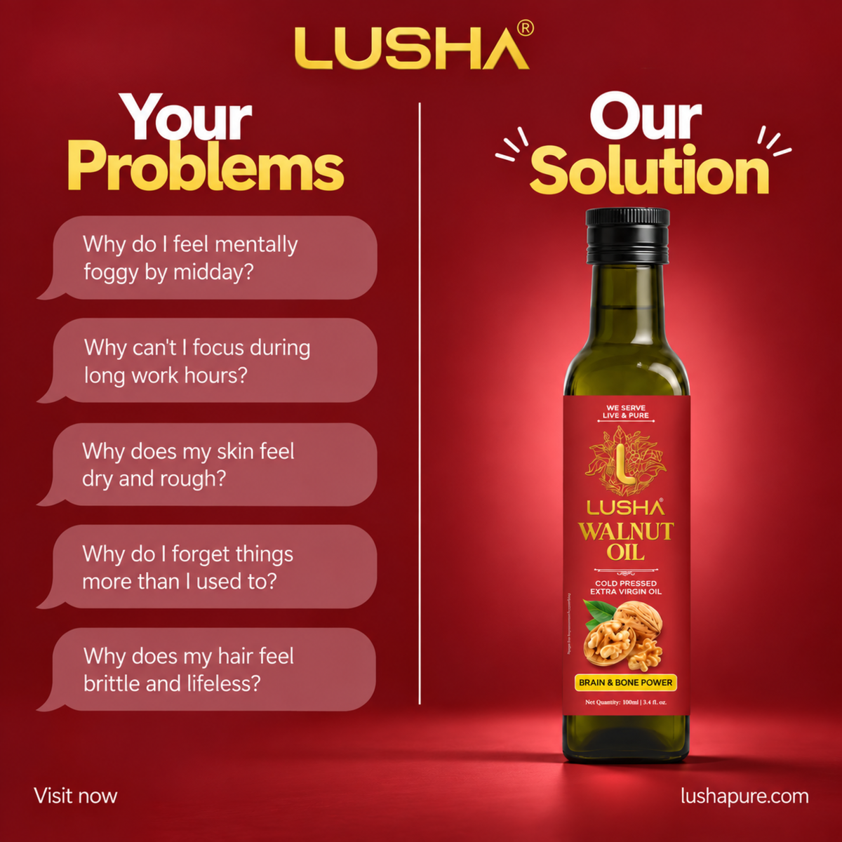 Cold Pressed Walnut Oil (Brain Bloom)