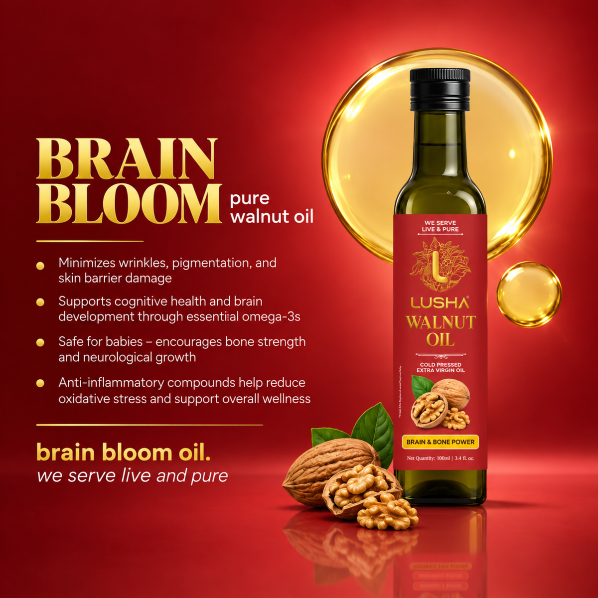 Cold Pressed Walnut Oil (Brain Bloom)