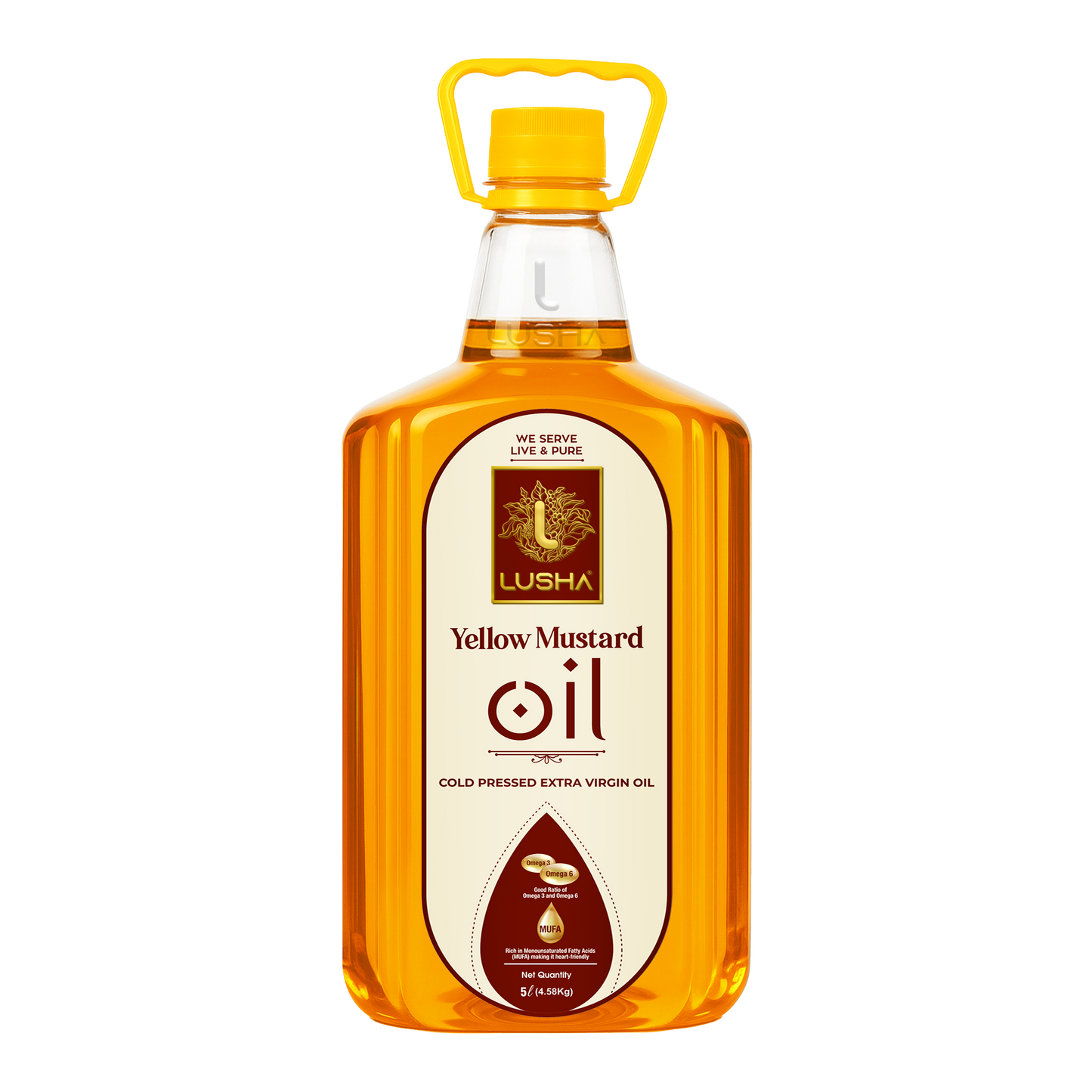 Lusha Cold-Pressed Mustard Oil – Pure, Authentic, and Heart-Healthy Cooking Oil