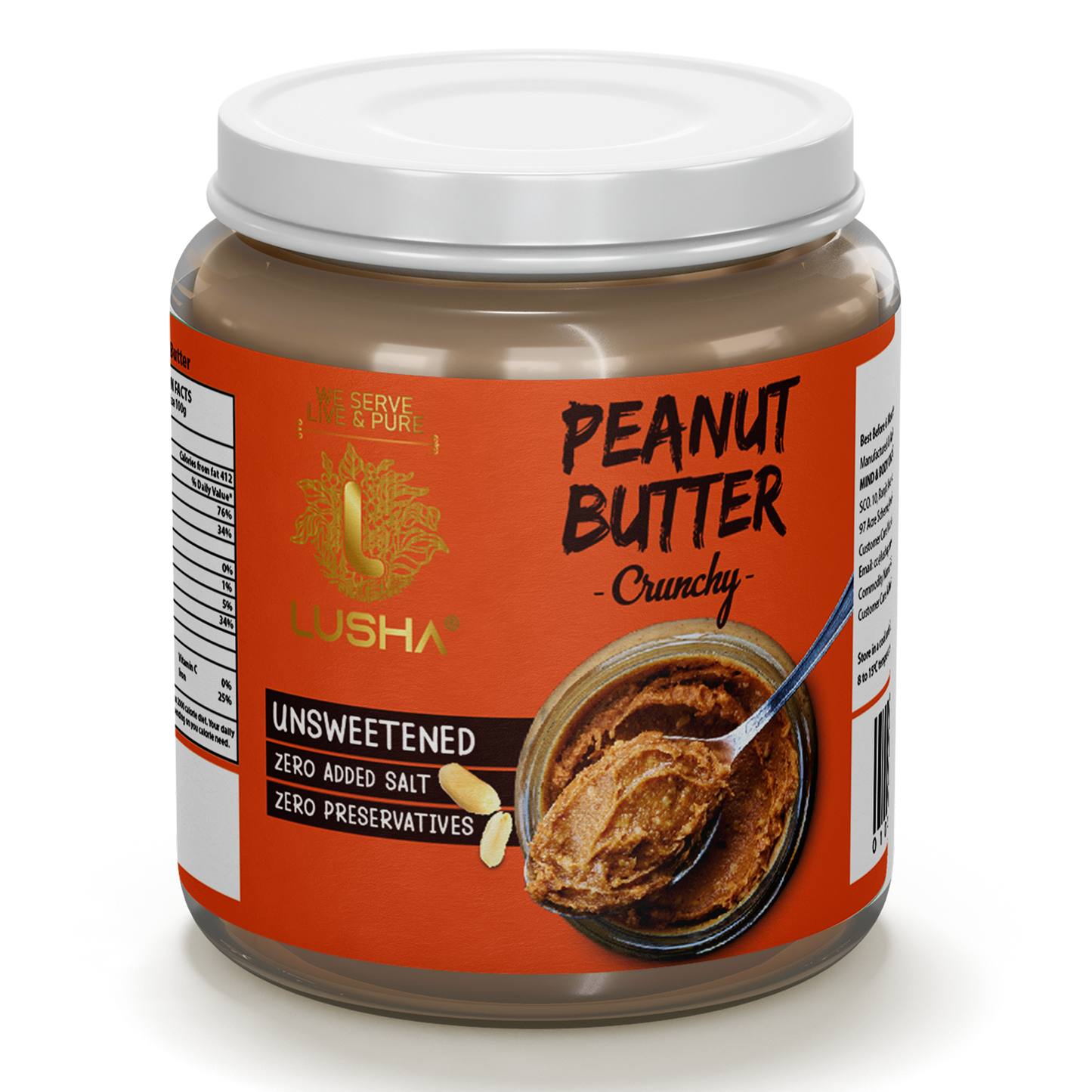 Lusha Creamy Peanut Butter: Silky Smooth. Freshly Made. Naturally Pure.
