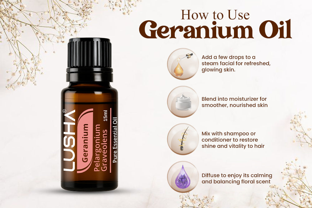 Geranium Essential Oil uses image